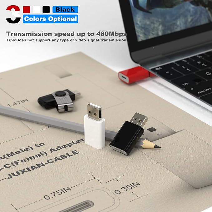 USB to Type-C Adapter,USB-C Female to USB-A Male Adapter Compatible with Apple MagSafe Watch 10/9/8/7/SE/Ultra,Car,iPhone Air 17 16 15 14 13 12 Mini Pro Max,iPad,Galaxy,Pixel 4-10,CarPlay