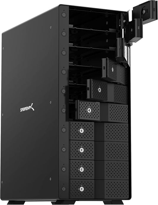SABRENT 10-Bay USB 3.2 Gen 2 SATA Docking Station for 3.5” HDD/SSD, 10 Gbps USB-C DAS, Tray-Less Hot-Swap, Aluminum Enclosure, Dual Cooling Fans, Individual Power Switches, No RAID (DS-UCTB)