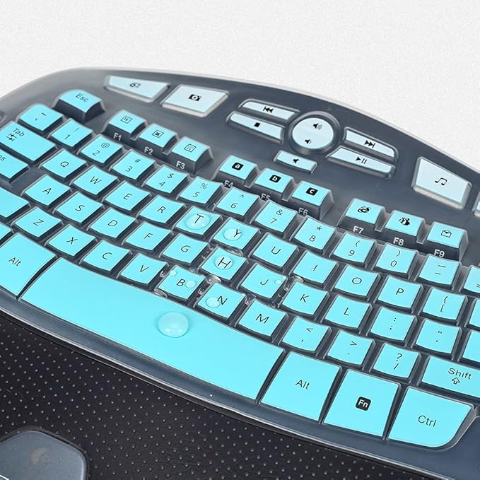 Keyboard Cover for Logitech K350 MK550 MK570, Keyboard Skin for Logitech K350 MK550 MK570 Wireless Wave Keyboards Covers Protector Accessories, Ombre Mint Green