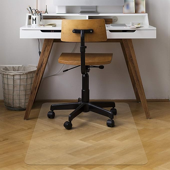 Azadx Large Chair Mat for Hardwood Floor 48 x 59'', Clear Office Chair Mat for Hard Floors Rectangle, Plastic Floor Mat for Wooden/Tile Floor