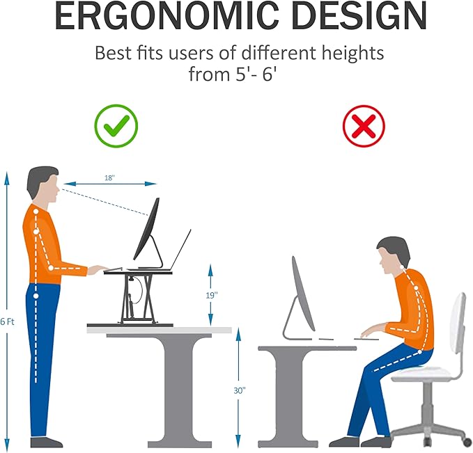 Aconcept 40 inch White Corner Height Adjustable Standing Desk Converter, One-Click Sit to Stand up Desk Riser, Pre-Assembled for Dual Monitor and Laptop Workstation
