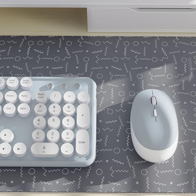 x UBOTIE Colorful Wireless Keyboard and Mouse Combo, Full-Sized Office Keyboard with Typewriter Flexible Keys, 2.4GHz Dropout-Free Connection, Optical Mouse for PC Laptop(Green White)