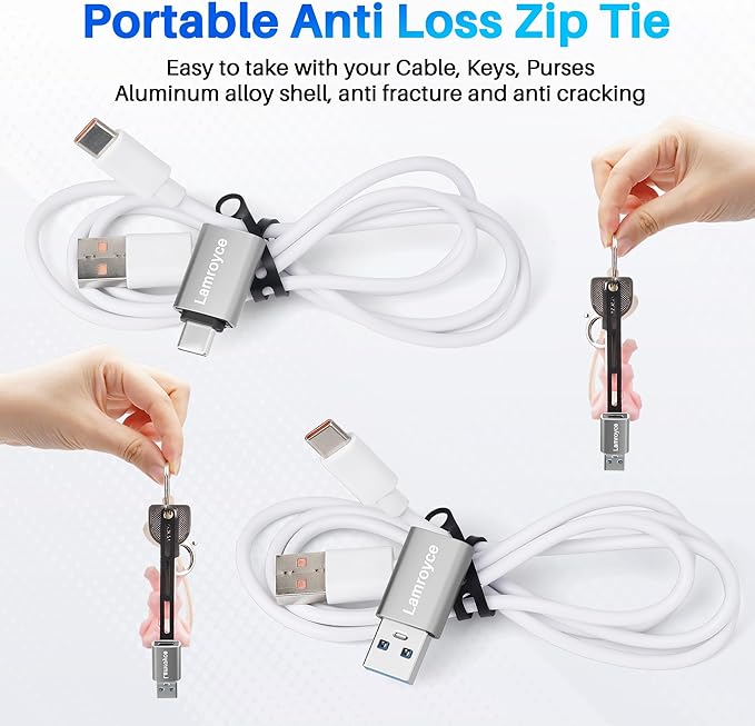 USB-C to USB Adapter 2 Pack, Portable 1*USB A 3.0 Male to USB C Female & 1*USB C 3.1 Male to USB A Female OTG Converter Connector, with Lanyard Keychain, Supports fast charging & 5Gbps Data Transfer