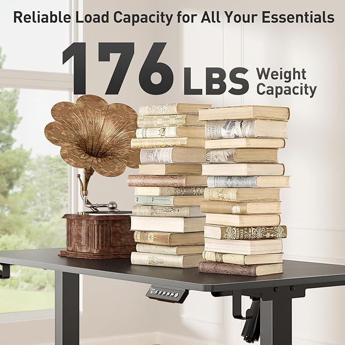 Electric Standing Desk Legs Only, Height Adjustable from 27.3" to 46.2", Standing Desk Frame for 40'' to 63'' Desktop, Sit Stand Desk Base with 4 Memory Presets for Home Office Work (Black)