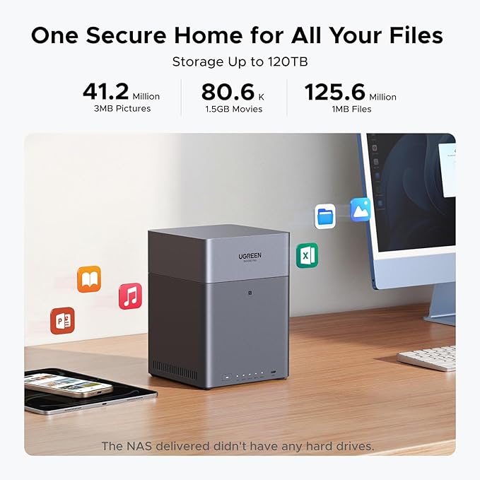 UGREEN NASync DH4300 Plus 4-Bay Desktop NAS Bundle with 2.5gb Switch