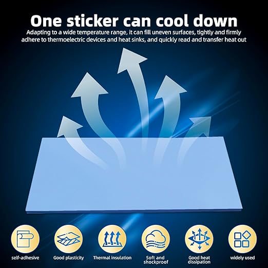 20PCS 40x80mm Heat Resistant Silicone Thermal Pads for Laptop Heatsink CPU GPU SSD LED Cooler 0.5mm/1mm/1.5mm/2mm Thickness（5PCS/Each）