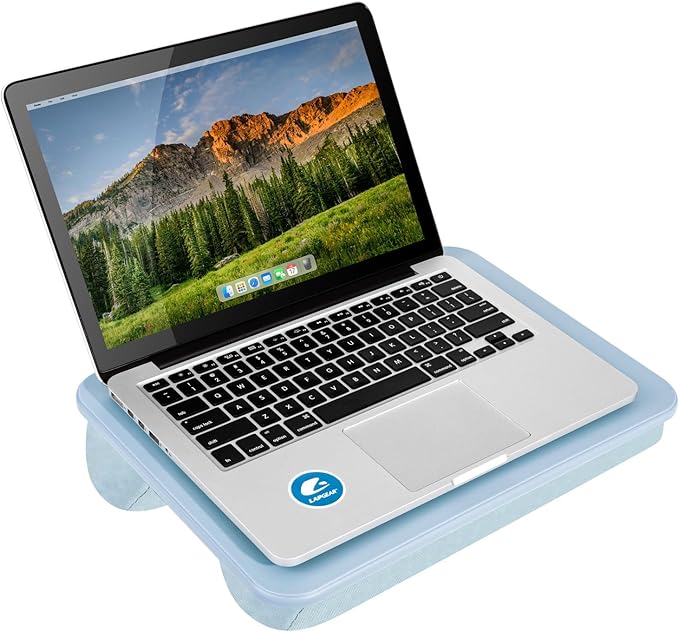 LAPGEAR Compact Lap Desk – Fits Up to 14″ Laptops – Sky Blue – Style No. 43103
