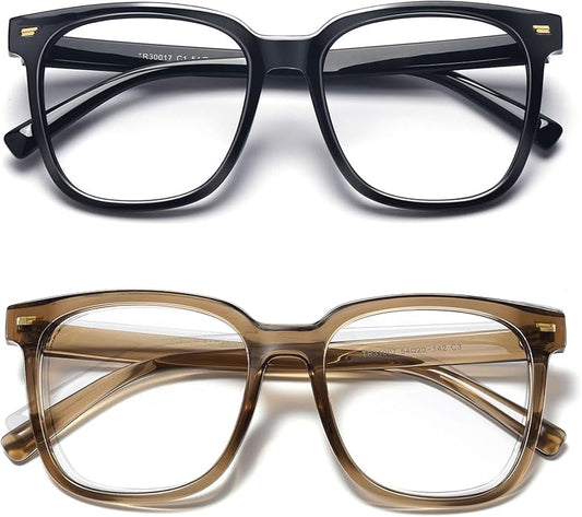 PANNER Oversized Square Blue Light Blocking Glasses for Women Men Anti Glare Reduce Eyestrain Computer Glasses