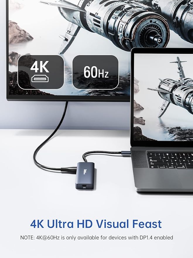 Dockteck USB-C Hub Adapter - 5 in 1 with HDMI 4K 60Hz, 3 USB 3.0 and 100W PD for MacBook Air/Pro M1/M2, iPad Pro/Air, Steam Deck, Surface Pro 8