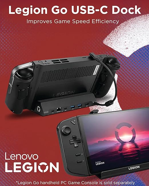 Legion Go USB-C Hub Dock for Legion Go – 6-in-1 Dock, Port Expansion, Charging, Video, Ethernet Support