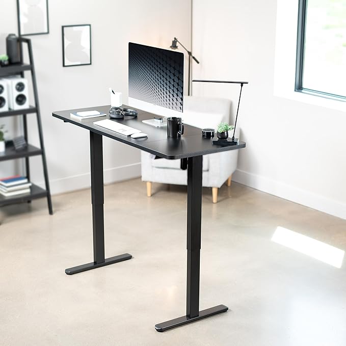 VIVO Electric 60 x 24 inch Stand Up Desk, Height Adjustable, Black Top Black Frame, Home and Office Furniture Sets, DESK-KIT-B06B