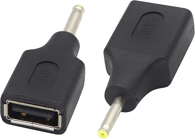 (2 Pack DC 2.5 × 0.7mm to USB DC Power Adapter USB 2.0 A Female to DC 2.5×0.7mm Male 5 V DC Power Charge Barrel Connector for Tablet,Access Control Attendance,Electronic Dog.(F/2.5x0.7)