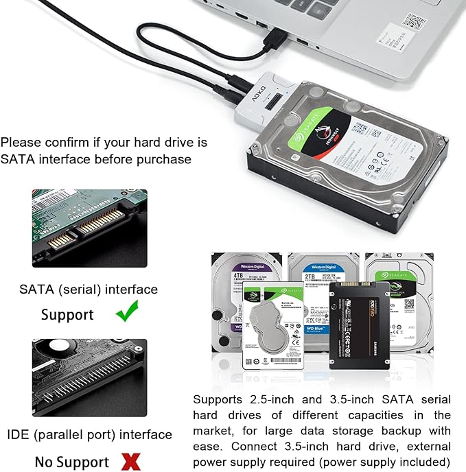 M.2 SATA/NVMe to USB Docking Station,Hard Drive Reader Adapter, External M.2 SSD Enclosure for M.2 PCIe NVMe and SATA SSDs, Compatible with SATA III HDD/SSD (M.2 Dock or SATA Adapter)