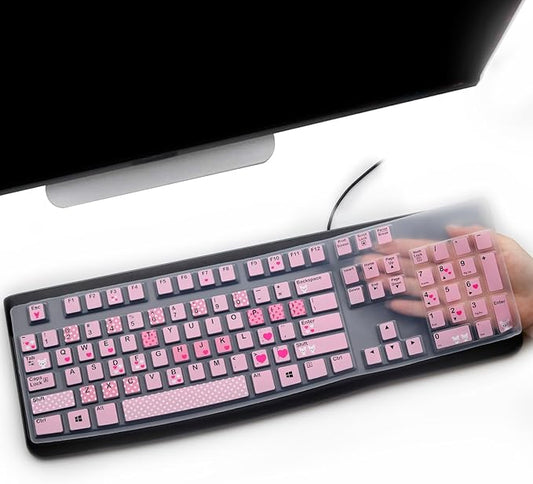 Keyboard Cover for Logitech K120 & MK120 Ergonomic Desktop USB Keyboard, Logitech K120 & MK120 US Layout Waterproof Anti-Dust Keyboard Skin-Lovly