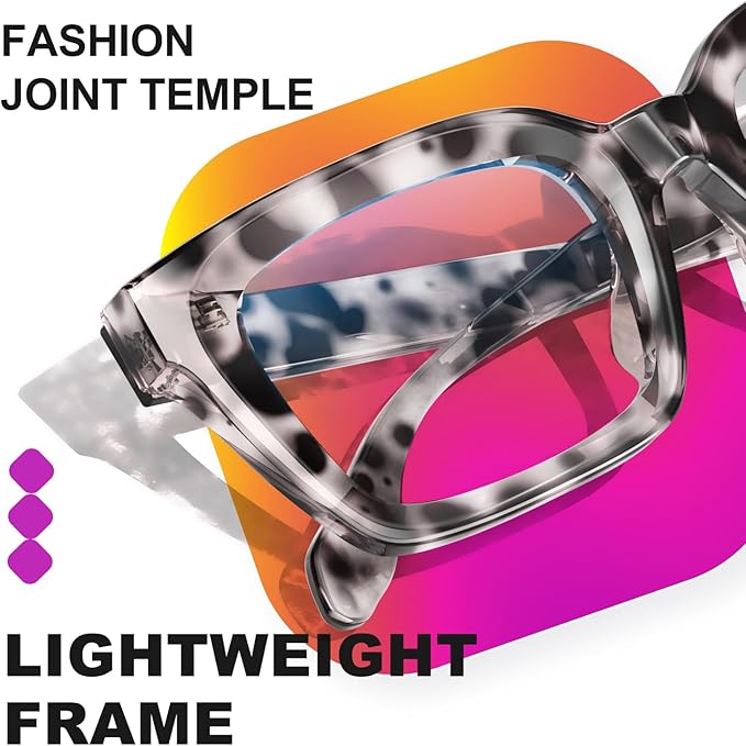 VISOONE Chunky Square Blue Light Blocking Glasses with Anti Computer Glare for Working Women Men MONTANA