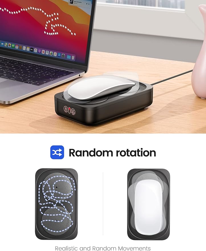 Undetectable Mouse Jiggler,Mouse Mover Jigger Device with LED Screen,Interval Time Adjustable,for Working from Home,Thinking/Taking Notes when Working,Keeps PC Live to lmprove Office Efficiency