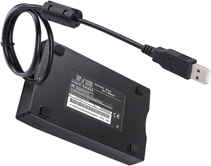 Floppy Drive 3.5 External USB Floppy Diskette Drive for Laptops Desktops Notebooks (Black)