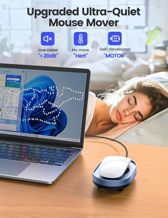 Vaydeer Undetectable Mouse Mover, M4 Mouse Jiggler Device with ON/Off Switch, Driver-Free Shaker Wiggler Mouse Movement Simulation for Computer Awakening, Gift Ideal for Men/Women