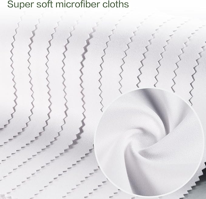 Eyeglass Cleaning Cloth Glasses Cleaner 12Pack Microfiber Lens Cleaner Eyewear Sunglass Wipes for Glass Jewelry Screen Camera Lint Free Thick 5x6 Inch (White, 5x6)
