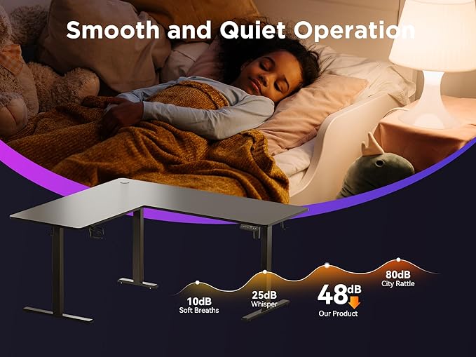 75x61 Inches Reversible L Shaped Standing Desk Height Adjustable with Cup Holder, Electric Corner Computer Workstation for Home Office, Ergonomic Sit Stand up Gaming Desk, Black