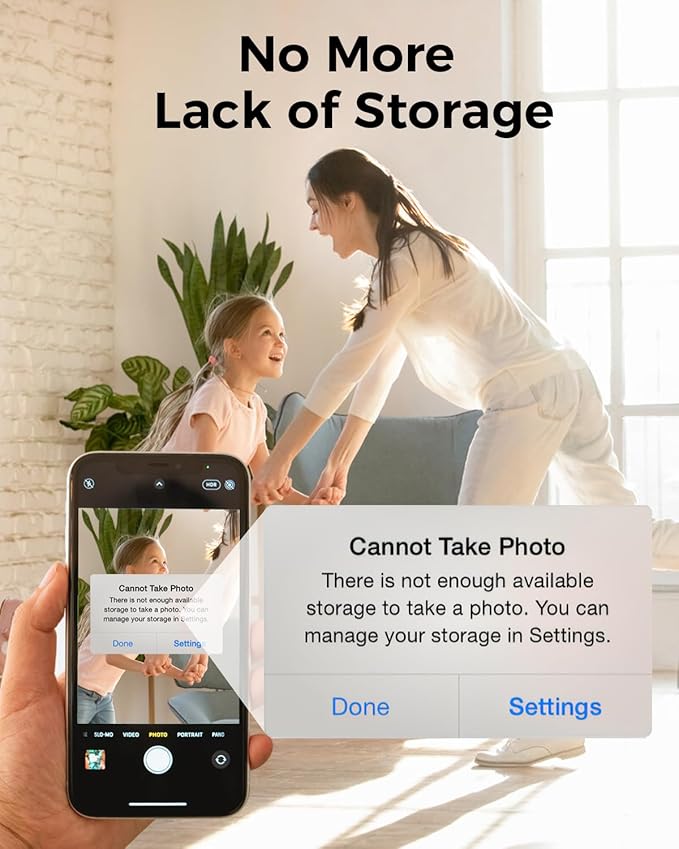 NEWQ Hard Drive for Phone & Computer: USB Flash Storage Device Photo Memory Stick for iPhone, iPad, MacBook Compatible with Apple iOS & Android Cellphone Backup Pictures, Videos, Etc (2, TB)