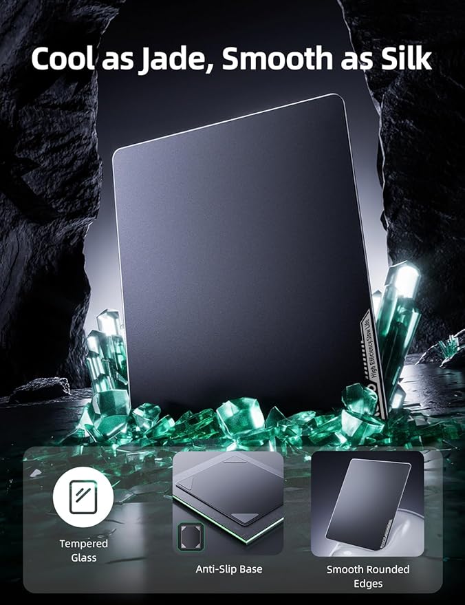 llano Laptop Cooler Bundle with Glass Mousepad Large Size
