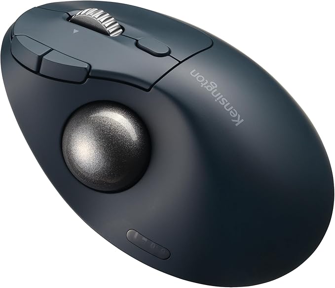 Kensington TB550 Wireless Trackball Mouse, Thumb Operated, Rechargeable, Ergonomic Design (K72196WW), Black