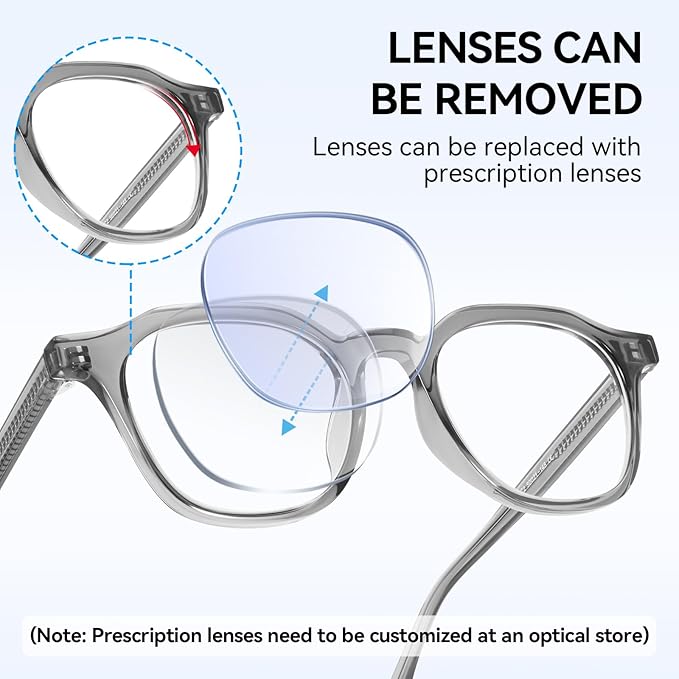 Dollger Blue Light Blocking Glasses For Woman Men Thick-Framed Square Non-Prescription, For Computer,Gaming, Phone Use