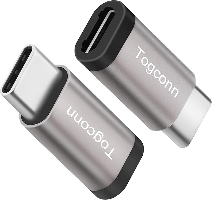 USB C to Micro USB Adapter (2 Pack),Type C (Male) to Micro USB (Female) Convert Connector, Support Charge & Data Sync for iPhone15,iPhone15 ProMax, Galaxy S7 Edge,Nexus 6/5 and Other Micro USB Devices