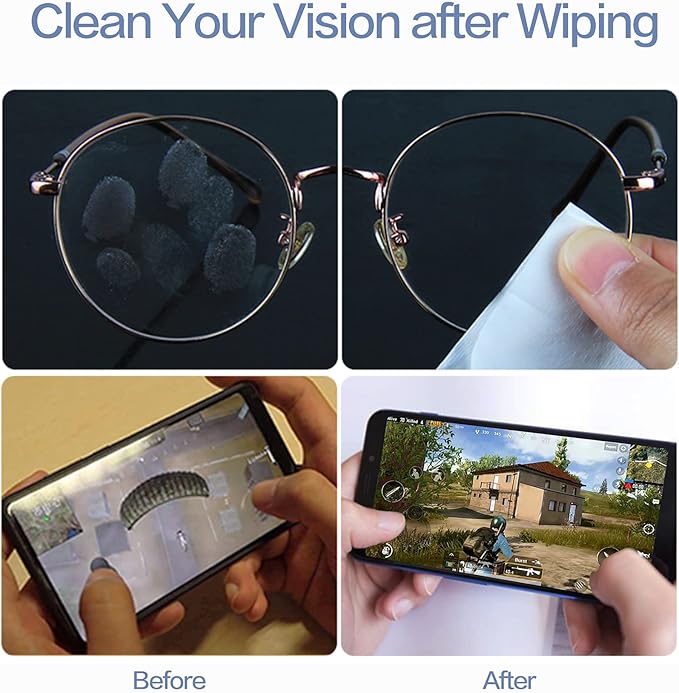 250 Count Lens Wipes for Eyeglasses, Pre-Moistened Individual Wrapped Glasses Wipes Lens Cleaner, with a Carrying Box, Defogging Screen Wipes for Sunglass, Goggles, Camera, Computer, Laptops Screens