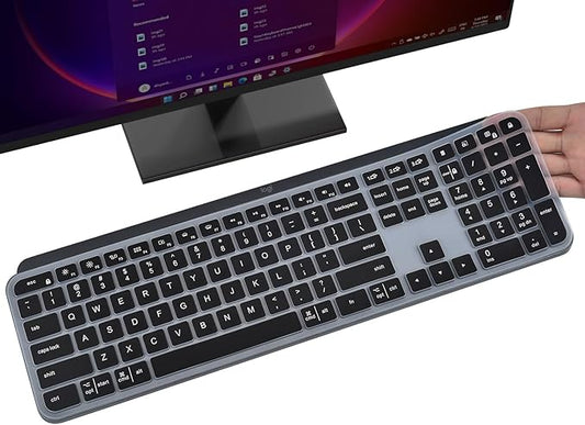 Keyboard Cover Skin for Logitech MX Keys S & MX Keys Advanced Illuminated Wireless Keyboard, Logitech Craft Advanced Wireless Keyboard Protector, (Not Fit MX Keys S for Mac), Black