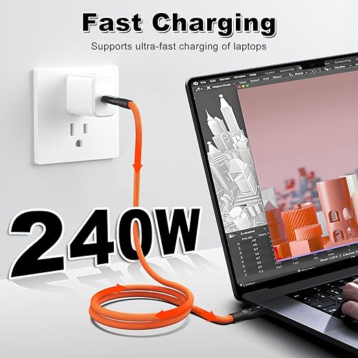 80Gbps Thunderbolt 5 Cable 3.3ft USB C to USB C Cable, 240W(5A) Charging Cord, Braided Type C Cable Compatible for Dual 16K/8K/4K Display, USB6, SSD, eGPU, Mac Studio/mini, iPhone