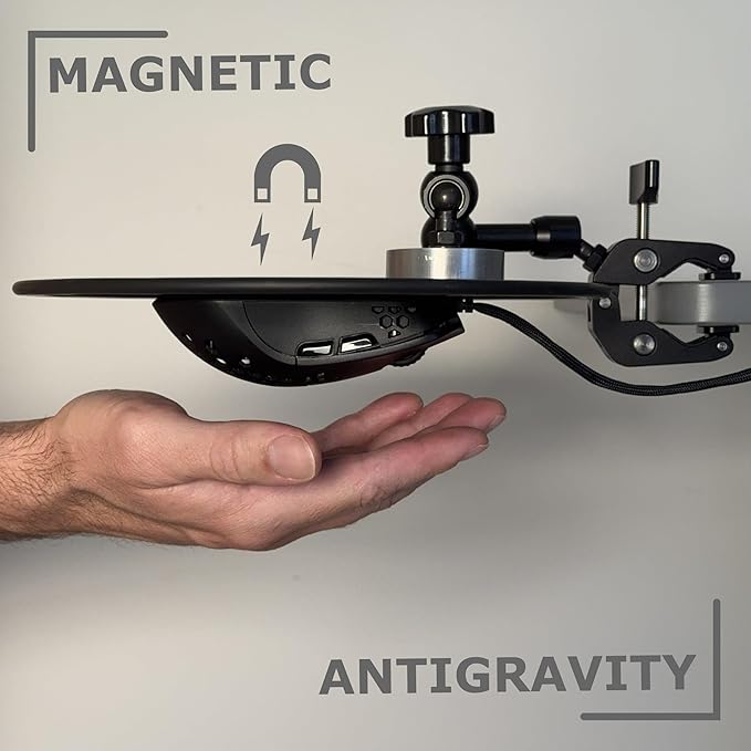 Clamp on Mouse Pad with Magnetic Mouse for Ergonomic Handshake Positioning | Adjustable Tilting Platform Mounts to Desk, Pole, or Chair Armrest