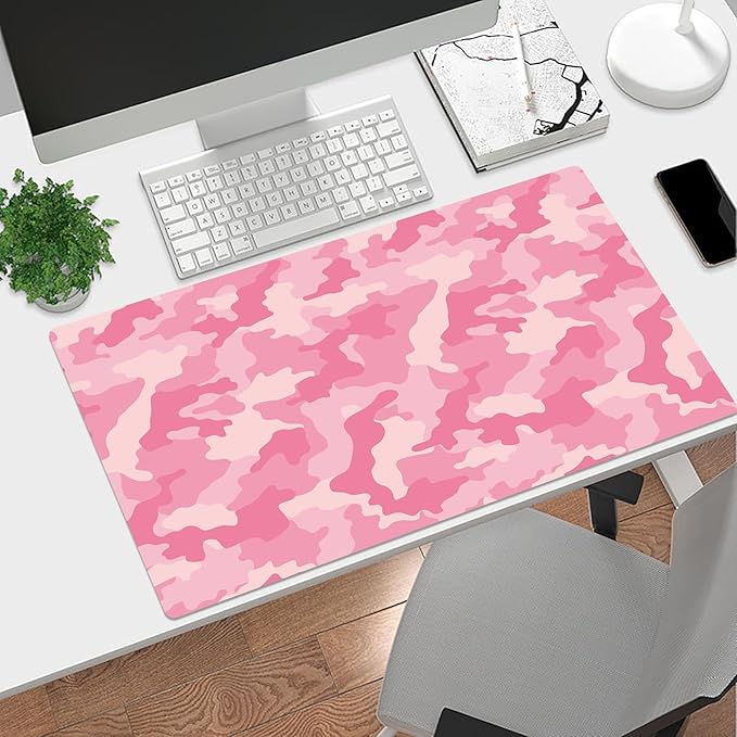EOBTAIN Pink Mouse Pad Gaming,Retro Cute Large Desk Mat for Keyboard and Mouse,Girly Computer Mousepad XXL Extended Smooth Non-Slip Rubber Desk Protector Accessories for Office 31.5x15.7 Inch