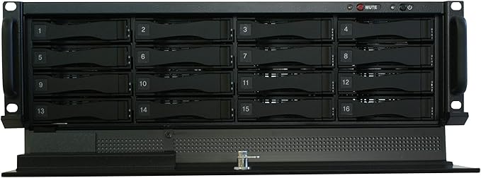 Digital WATCHDOG DW-BJ16NAS80TR Blackjack® NAS 3U 16-Bay Chassis Storage RAID5 600Mbps for Blackjack® Servers, 80TB HDD