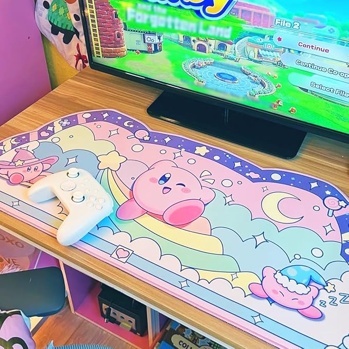 BelugaDesign Dreamy Bubble Desk Mat | Large Pastel Rainbow Anime Star Blue Pink Purple Mousepad | Cute Kawaii Gaming PC Laptop Mat | Candy Wizard Ball Keyboard Protector | Office Home Decor Blotter