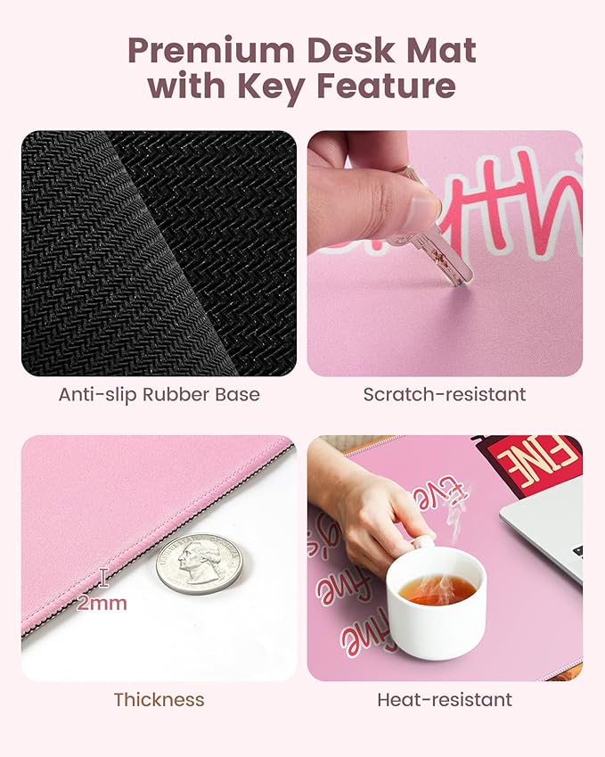 HAOCOO Funny Mouse Pad with Wrist Rest, Ergonomic Mouse Pad with Wrist Support, 4-in-1 Cute Desk Mat Set, Keyboard Wrist Rest, Office Desk Accessories