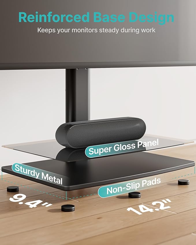 Vertical Dual Monitor Stand for 17–34 Inch Screens, Stacked Monitor Mount, Holds up to 33 lbs per Arm, Tabletop Screens Riser with Full Motion, 33.3" Pole 12 Height Settings, 75/100 VESA