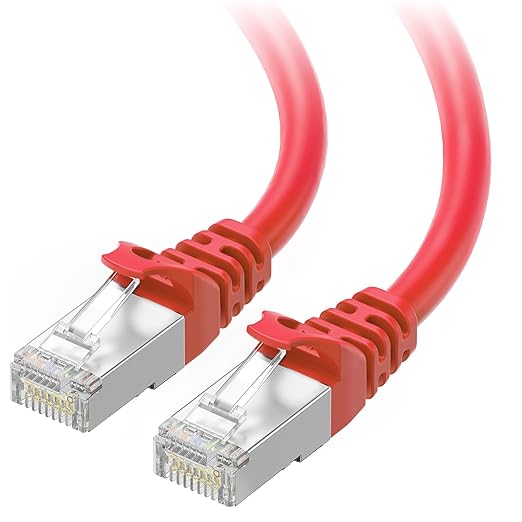 Cable Matters 10Gbps Snagless Short Shielded Cat 6A Ethernet Cable - 1ft, Cat 6A Cable, Cat6A Cord, Ethernet Cord, Red
