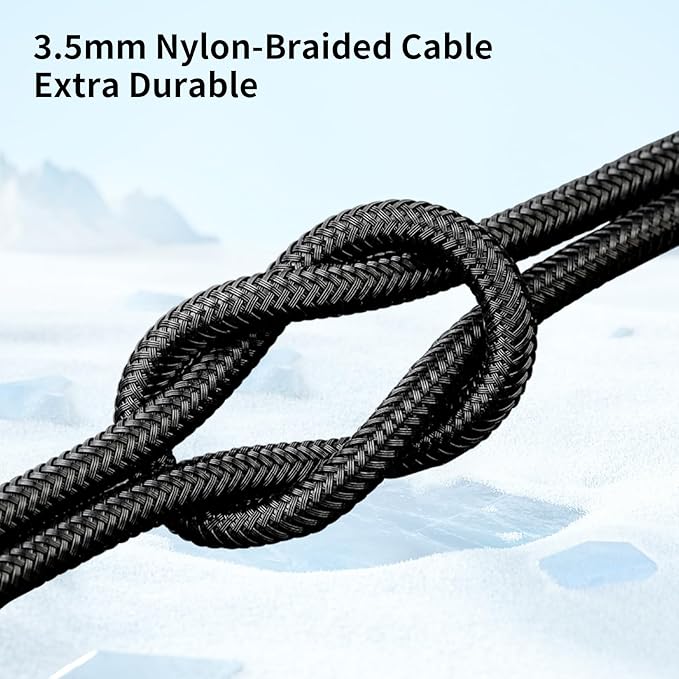 Headphone Splitter for Computer, KBEAR KA01 3.5mm Female to 2 Dual 3.5mm Male Braided Audio Adapter Cable, Y Splitter Audio Cable-Separate Microphone & Headphone Port Gaming Headset Earphone Adapter
