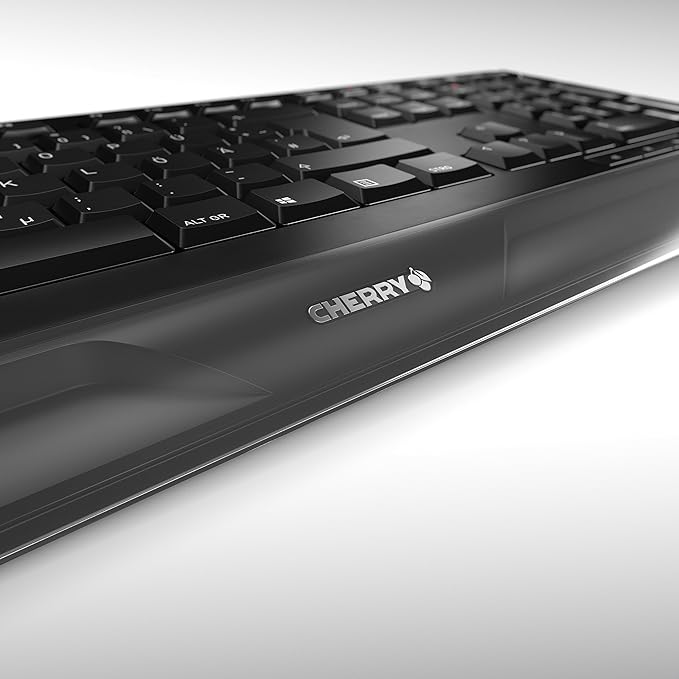 Cherry Gentix Wireless Keyboard and Mouse Set Combo for Desktop - Full Size For Computer Desktop or Laptop at the Office or At Home - Silent, Quiet Keystrokes With an Ergo Build - Black