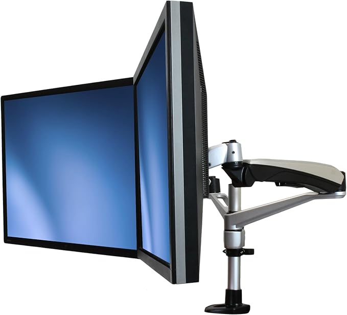 StarTech.com Desk Mount Dual Monitor Arm - Articulating - Supports VESA Monitors 12'' to 30" (19.8lb/9kg) - Adjustable - Grommet/Desk Mount - Premium - Silver, TAA (ARMDUAL30)