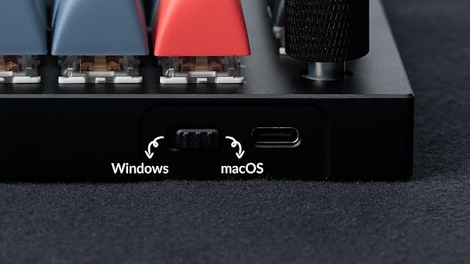 Keychron Q11 QMK/VIA TKL Split Keyboard Ergonomic, 91 Keys 75% Layout Wired Mechanical Gaming Keyboard Mac & Windows with Full Alu Frame, PBT Keycaps & Knobs, RGB Backlight Hot-Swappable Red Switch