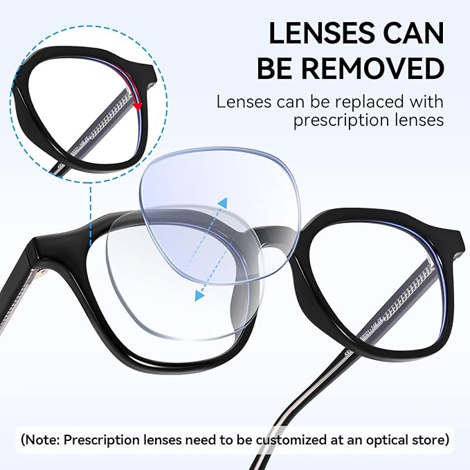 Dollger Blue Light Blocking Glasses For Woman Men Thick-Framed Square Non-Prescription, For Computer,Gaming, Phone Use