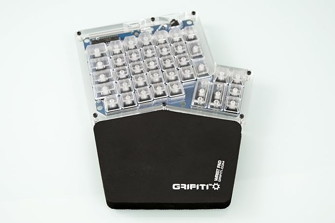 GRIFITI Fat Wrist Pad Ergodox 2 Piece Set 6.5" x 4.2" x 0.75" Mirror Wrists Rests Support Accessories for Gaming Computer Keyboard Sets - Hand Rest Ergonomic Keyboards Pads Palm Resting (Black Nylon)