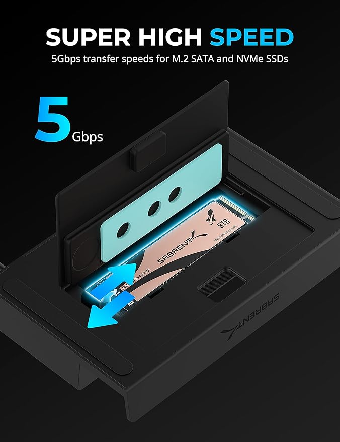 SABRENT Docking Station Compatible with Steam Deck, 7-in-1 Dock with M.2 SSD Slot, HDMI 2.0 4K@60Hz, Gigabit Ethernet, Dual USB-A 3.2 and Single USB 2.0 Ports with 90W USB-C Charging Port
