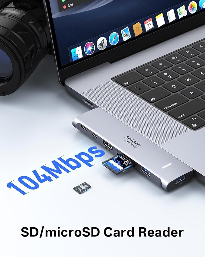 USB C Adapter HDMI Hub for MacBook Pro/Air M1 M2 M3 2024 2023 13" 15" 16",Mac USB Adapter 7-in-2, MacBook Accessories with HDMI,Thunderbolt 3, USB C and 2 A 3.0 Data Ports, microSD/SD Card Reader