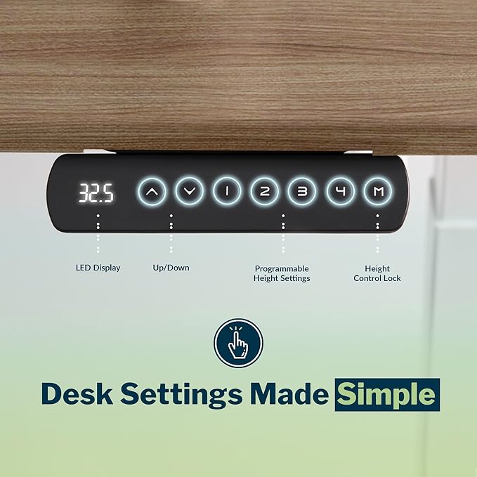 Vari Command Center Electric Standing Desk – 120° Curved Sit-Stand Gaming Desk Corner Workstation for Triple Monitors + Sloped Front Edge, 4 Height Settings, 200 lb Capacity (Walnut Top/Black Legs)