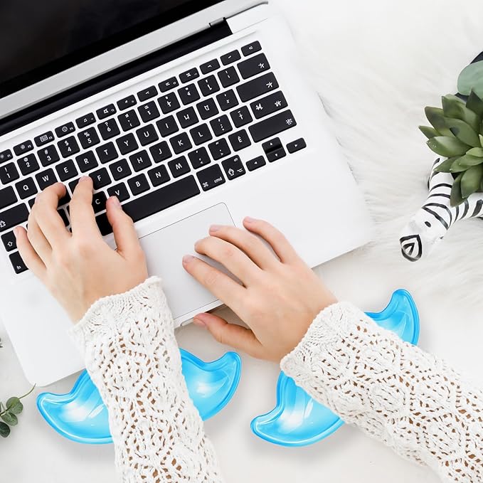 Gel Wrist Rest for Keyboard and Mouse Transparent Blue Mustache Elbow Pad Cushion Ergonomic Cute Clear Cool Mouse Wrist Pad Silicone Non-Slip Support for Computer Gaming Home Office Men Hand Pillow