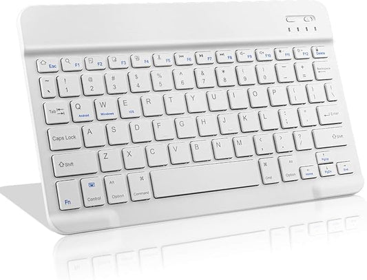 Amazon Fire HD 10/11/8 Wireless Keyboard,Universal Slim Portable Bluetooth Keyboard Compatible with Amazon Fire HD 10/11/8 with Built in Rechargeable Battery (10 Inch White)